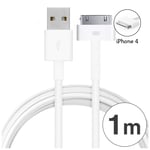 Cable usb Iphone 4 / 4S cable 1M 2A - Blanc Apple iPhone 4 iPhone 4S - Neuf