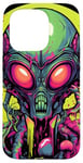 Coque pour iPhone 15 Pro Tête d'extraterrestre verte mignonne visage OVNI || Alien