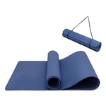 Oak & Tea Tapis de yoga, antidérapant et respectueux de l'environnement, en TPE avec sangle de transport, tapis de gymnastique pour Pilates, entraînement et fitness, 183 x 61 x 0,6 cm (marine)