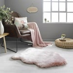 Modern Fluffy Soft Shaggy Copenhagen Freja Faux Fur Rugs In Plain Blush Pink