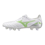 Mizuno Morelia Neo IV Pro SG Frontier - Hvit/Neon Grønn/Cool Gray - Vått gress (SG), størrelse 47