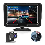 【2024 Upgrade】Reversing Camera Kit AHD 1080P Reverse Camera Kit Rear View Camera with 4.3'' LCD Monitor Reverse Camera for Van,Car,Truck,Pickup,SUV Waterproof Night Vision DIY Parking Guide Lines