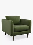 John Lewis + Swoon Latimer Armchair, Brass Tip Leg, Fern Velvet