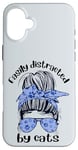 Coque pour iPhone 16 Plus Easy Distracted By Cats Cat Mom Lunettes de soleil pour chignon