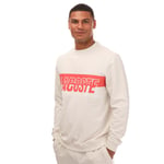 Lacoste Mens Loungewear Sweatshirt in White Cotton - Size Medium