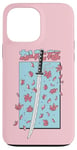 Coque pour iPhone 13 Pro Max Katana Samurai Rose Fleur de Cerisier Sakura Japon Pastel Anime