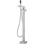 Robinetterie sur Pied Laiton Acier Aluminium Argenté 120 cm Finition Solide Della