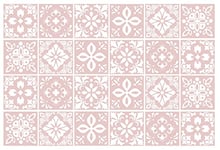 WALPLUS Crédence Adhésive Cuisine Amovible Carrelage Adhesif Mural Salle de Bain Peler et coller Carrelage Adhesif Mural Cuisine Sevilla Rose clair Espagnol Stickers Carrelage (24pcs x 15x15cm)