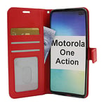 Crazy Horse Wallet Motorola One Action (Röd)