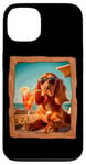 Coque pour iPhone 13 Chien se relaxant dans des lunettes de soleil au bord de la plage