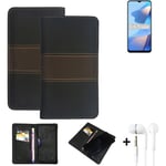 Phone Case + earphones for Oppo A16s Wallet Cover Bookstyle protective