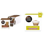 Nescafe Dolce Gusto Café Au Lait Decaffeinated Coffee Pods (Pack of 3, Total 48 Capsules) & Nescafe Dolce Gusto Cappuccino Skinny&Unsweetened/Light Coffee Pods (Pack of 3, Total 48 Capsules)