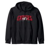 No Fear No Limits No Excuses Motivational Workout Gym Shirt Zip Hoodie