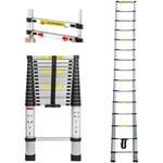 Day Plus - 4,4m Télescopique Multi-Fonction Echelle Pliable Extensible Ladder Aluminium Portable et Pliante Escabeau Charge Maximale: 150 kg