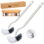 Kinsi - 2 pcs Brosse de Toilette Brosse wc Brosse de Toilettes à Manche Long Plastique, Nettoyage en Profondeur, Gris