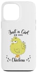 iPhone 13 Pro Max Just a Girl Who Loves Chickens Yellow Lover Women Girls Case