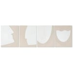 Home ESPRIT Tableau Blanc Beige Abstrait scandinave 40 x 3 x 50 cm (4 unités)