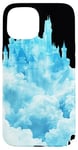 Coque pour iPhone 15 Château Majestueux Flottant dans les Nuages