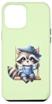 Coque pour iPhone 12 Pro Max Adorable raton laveur sur balançoire pour enfants