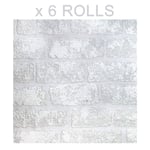 Brick Effect Paintable Wallpaper Anaglypta 3D Luxury Textured Vinyl x 6 Rolls