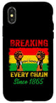 Coque pour iPhone X/XS Briser chaque chaîne depuis 1865 Juneteenth Black History