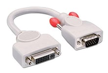 LINDY VGA to DVI Analogue Adapter Cable - DVI-I Female (Analogue) to VGA Male 0.2m