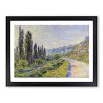 Lane In The Country By Claude Monet Classic Painting Framed Wall Art Print, Ready to Hang Picture for Living Room Bedroom Home Office Décor, Black A3 (46 x 34 cm)