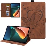 Coque Compatible Avec Xiaomi Pad 5/Xiaomi Pad 5 Pro 2021, Tablette Étui Housse De Protection En Cuir Smart Shell Avec Veille/Réveil Automatique Pour Mi Pad 5/Mi Pad 5 Pro 11"" 2021, Brun