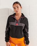 Superdry Womens Colourblock Track Overhead Jacket - Black - Size 16 UK