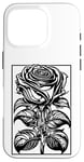 Coque pour iPhone 16 Pro Rose romantique avec cadre