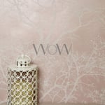 WHISPERING TREES WALLPAPER DUSKY PINK - HOLDEN DECOR 65400 GLITTER NEW