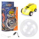 Mini High Speed Toy Car Micro Racer Stunt Cars 360 Graders Roterande Fickracer Lys i Mörkret db Yellow