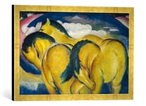 Kunst für Alle 'Encadré Image de Franz Marc Les Petits Chevaux Jaunes, d'art dans Le Cadre de Haute qualité Photos Fait Main, 60 x 40 cm, Or Raya