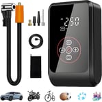 Compresseur à Air Portatif, Mini Compresseur Voiture 150PSI Pompe a Velo Electrique avec Écran LCD Numérique 4 Modes Gonfleur Pneus Voiture Rechargeable pour Vélo, Moto, Scoote, Balle.[V181]