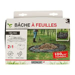 Greengers - Sacs à déchets de jardin, Jardin, Bâche pour ramasser feuilles ø220cm, Bâche 2 en 1 pour ramassage déchets verts - 1 Bâche - 3 Poignées renforcées, Refermable, Très pratique - 130 Litres