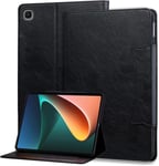 Coque Pour Samsung Galaxy Tab S6 Lite 10.4 2024/2022/2020, Housse En Cuir Pu Avec [Fonction Stand] [Fente Pour Carte] Clip Magnétique Avec Graphique D'oreille De Chat, Noir