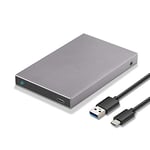 SSK Boîtier de Disque Dur en Aluminium 2,5" USB C 3.1/3.2 Gen2 6 Gbit/s Adaptateur de Disque Dur Externe avec UASP pour Disque Dur/SSD SATA 2,5'' 7/9,5 mm Compatible avec WD Seagate PS4/5 Xbox ect.