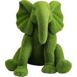 Kare Figurine décorative Design éléphant floquée pour Aspect Velours - Objet décoratif pour Salon, étagères, Chambre à Coucher - Design Animal - 16 x 19 x 19,5 cm (H x l x P)