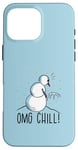 Coque pour iPhone 16 Pro Max OMG CHILL! Bonhomme de neige amusant La Reine des neiges Pipi d'hiver