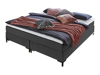 Atlantic Home Collection Romy Lit à sommier tapissier sans tête de lit, Matelas à Ressorts ensachés, dureté 3, avec surmatelas, Anthracite, Reine