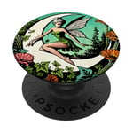 Belle illustration de fée fleurie PopSockets PopGrip Interchangeable