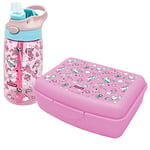 NERTHUS FIH 996 SET Bouteille Tritan + Lunchbox + Sac sandwich + Sac à dos Licornes