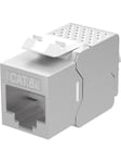 Pro Keystone module RJ45 CAT 6A STP slim-line - Sølv - 0 cm