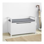 Sobuy - Banc de Rangement Meuble Bas Entrée avec Coussin Rembourré, Rangement Jouets pour Enfants ® FSR76-W