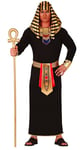 FIESTAS GUIRCA | Costume Égyptien Adulte Homme (52-54/L) - Robe, Ceinture, Col et Coiffe - Idéal pour Fêtes à Thème et Halloween - Costumes de Pharaon et Ancien Égypte - Noir et Doré