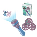 Lexibook Disney, Lampe Torche et projecteur Stitch avec 3 disques, 24 Images, créez Vos Propres Histoires, LTC050D, Bleu, Medio