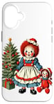 Coque pour iPhone 16 Plus Raggedy Ann Obtient une poupée jouet le jour de Noël