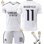 24-25 Real Madrid Rodrygo 11 Hem fotbollströja Ny säsong Senaste fotbollströja för vuxna barn Adult XL（180-185cm）