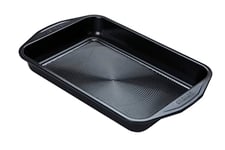 Circulon Ultimum Deep Baking Tray Non Stick - Rectangular Cake or Roasting Tin, Durable Carbon Steel, Freezer and Dishwasher Safe Bakeware, 39.5 x 25 x 5cm, Black