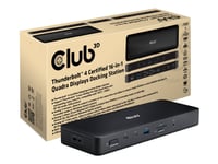 Club 3D 16-In-1 - Dokkingstasjon - For Skrivebord, Bærbar - Usb-C / Usb4 / Thunderbolt 3 / Thunderbolt 4 - Usb-C - 2 X Thunderbolt 4, 3 X Dp, 2 X Hdmi - 2.5Gbe - 150 Watt